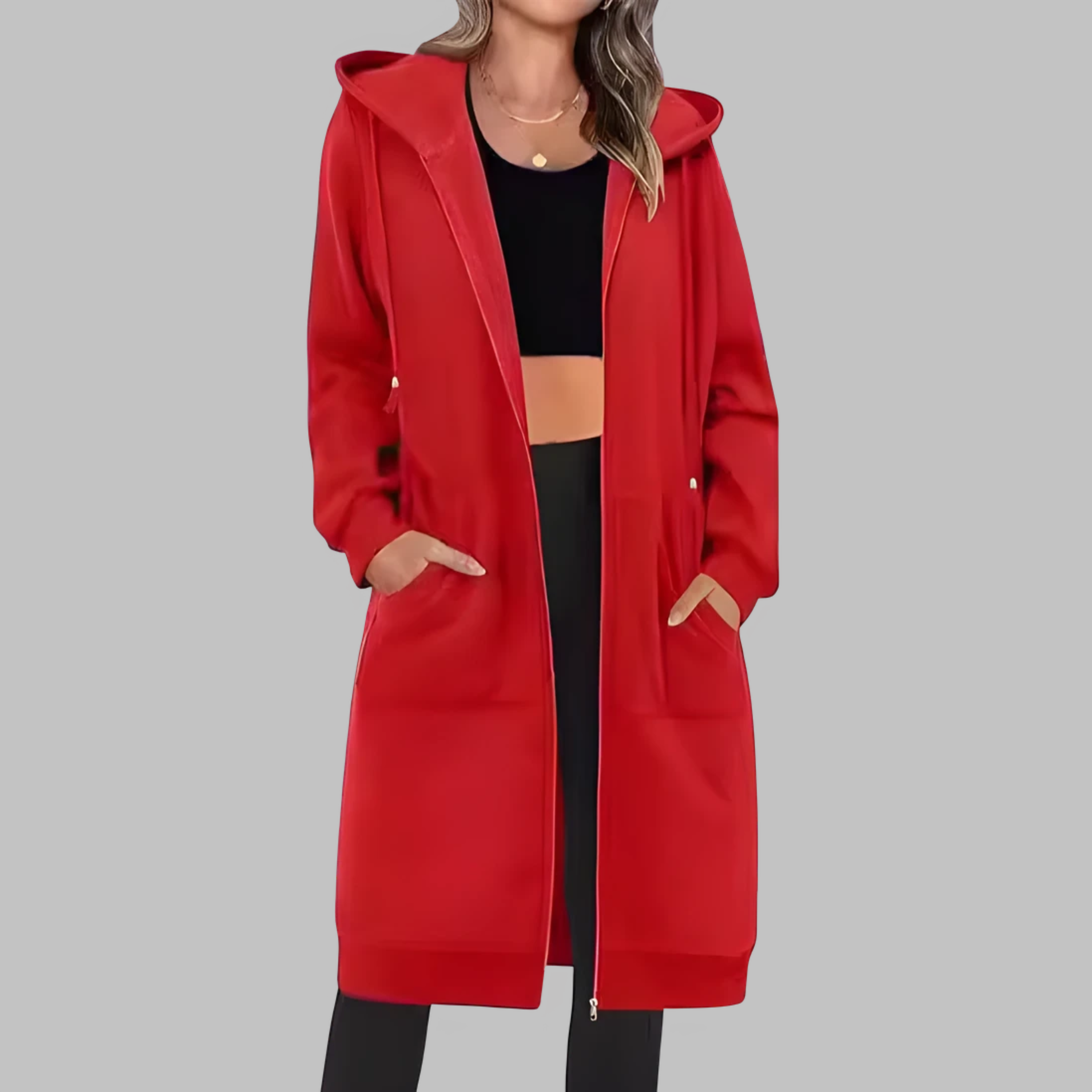 TIOMARA™ - Veste longue oversize à zip décontractée