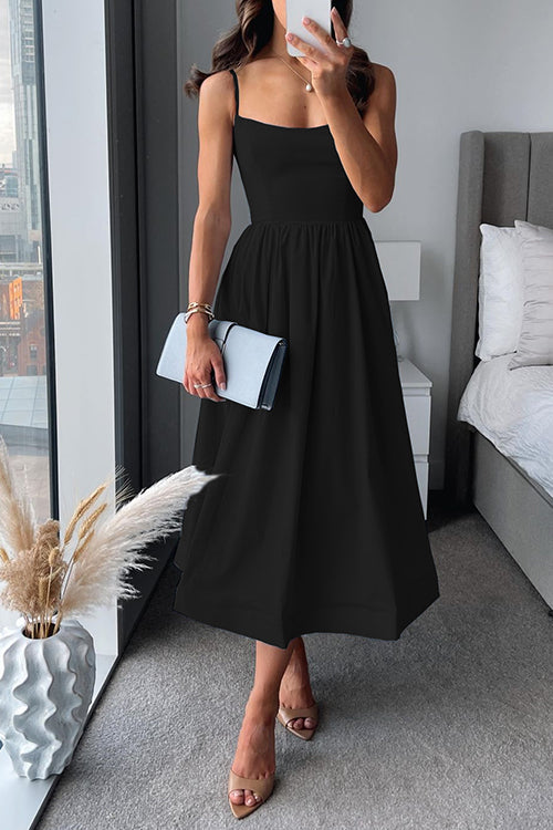 Martina™ | Robe Midi à Fines Bretelles