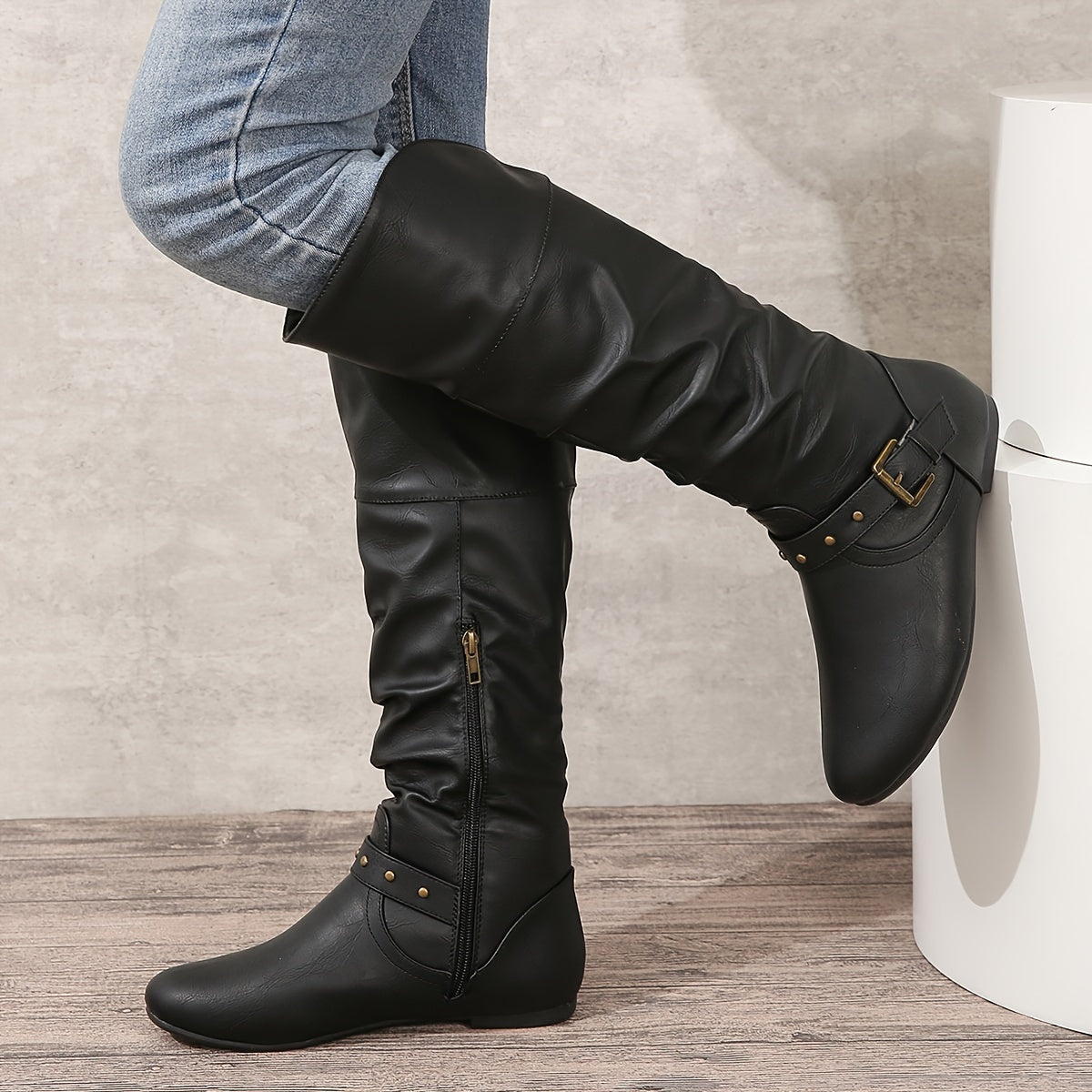 Danica | Bottes Femme Hautes avec Fermeture Éclair Latérale