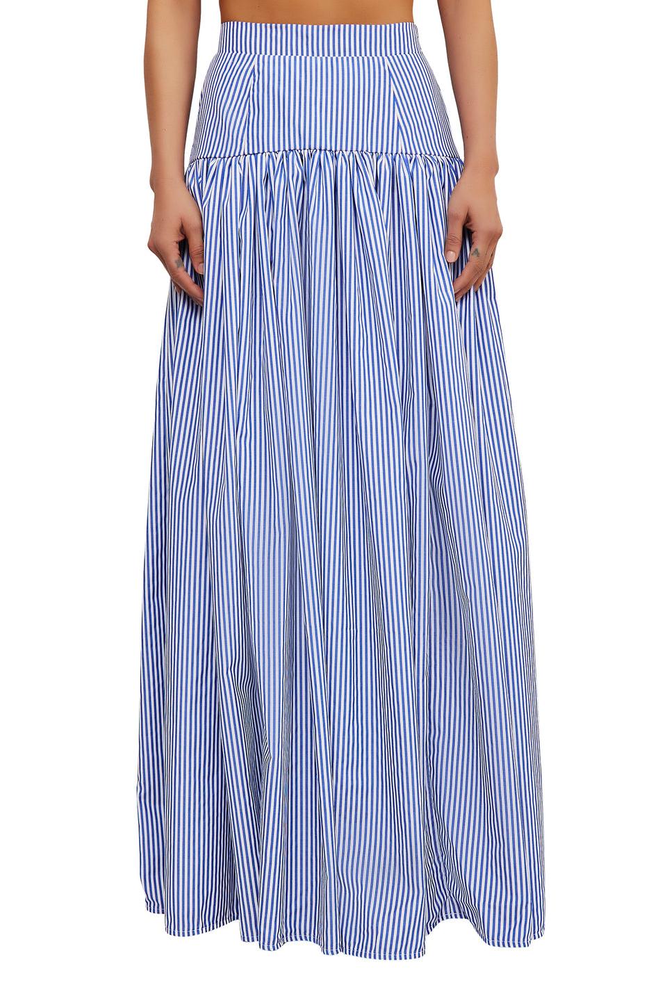 Ensemble Jupe Rayée Bleue