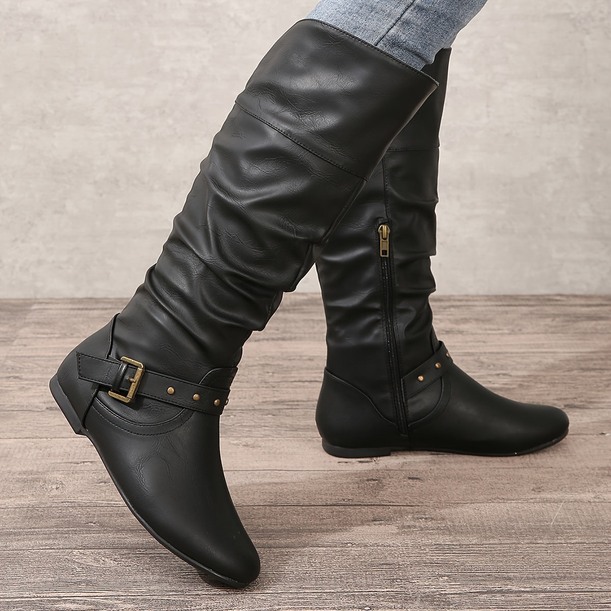 Danica | Bottes Femme Hautes avec Fermeture Éclair Latérale