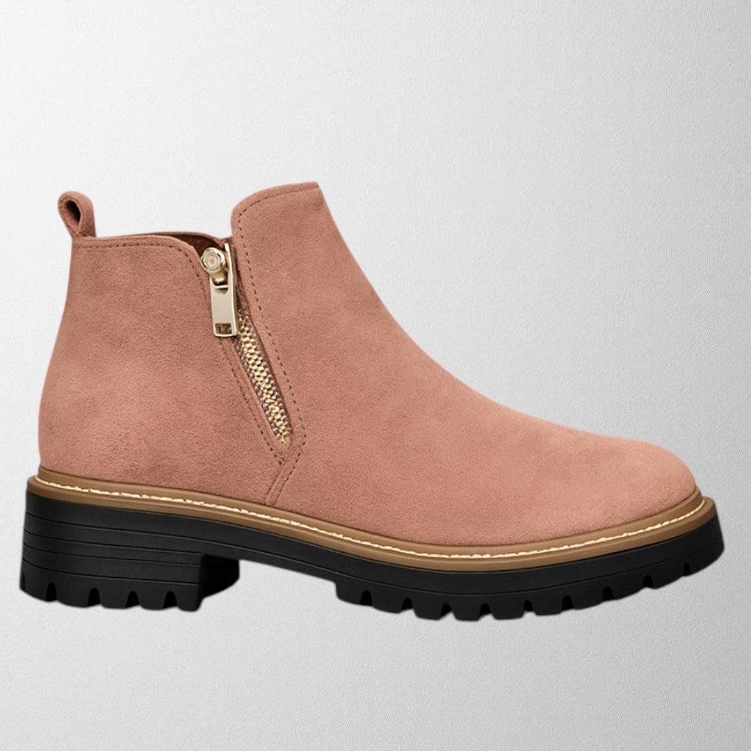 Elma – Chaussure pour femme à bout rond et fermeture éclair sur le côté