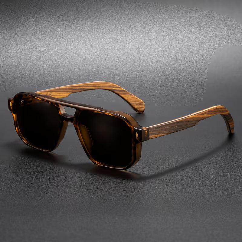 Vittorio — Lunettes de soleil en acétate et bois