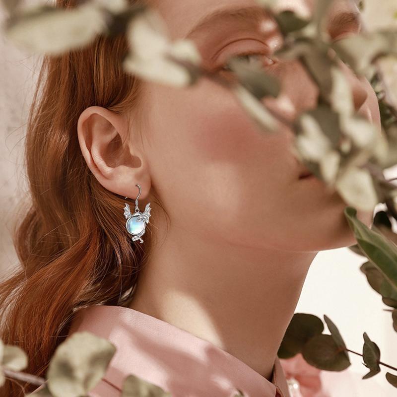 Boucles d'oreilles Brunhilde en pierre de lune