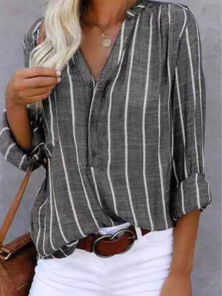 BLOUSE À BOUTONS RAYÉE LANE