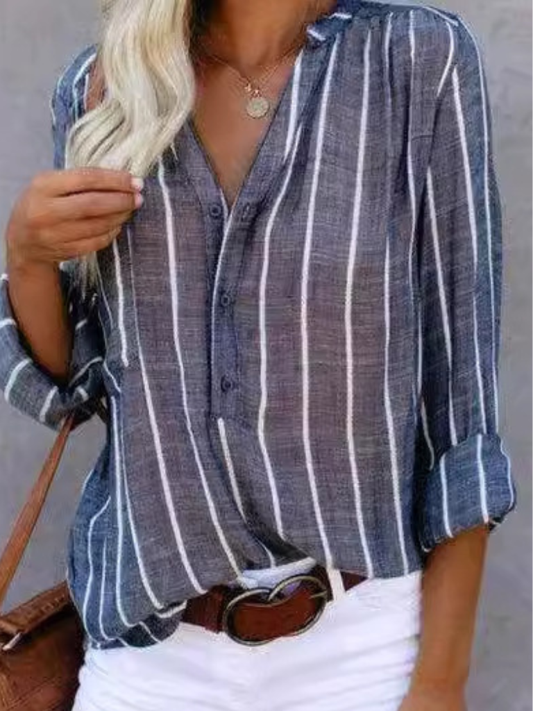 BLOUSE À BOUTONS RAYÉE LANE