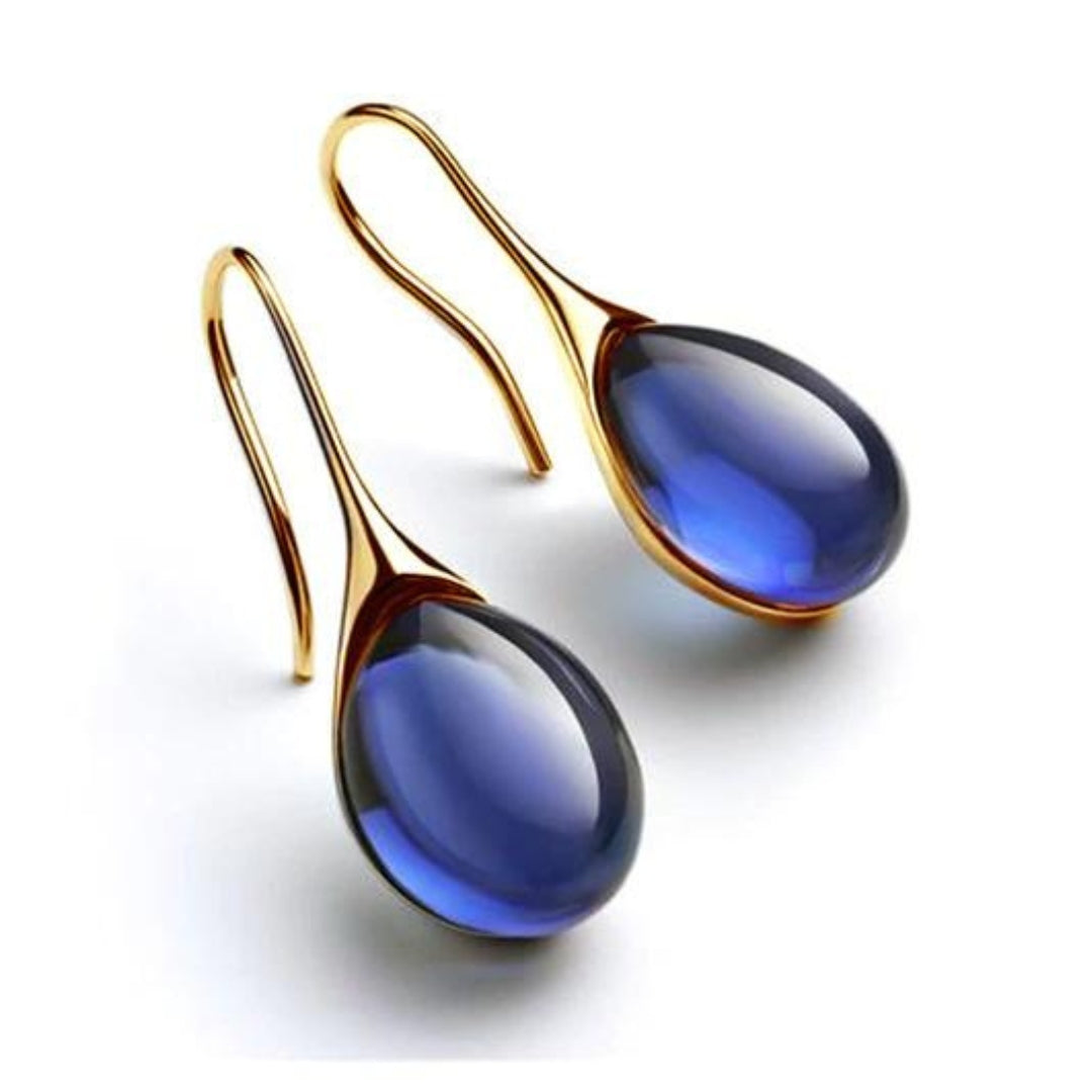Boucles d'Oreilles en Cristal d'Or et d'Argent
