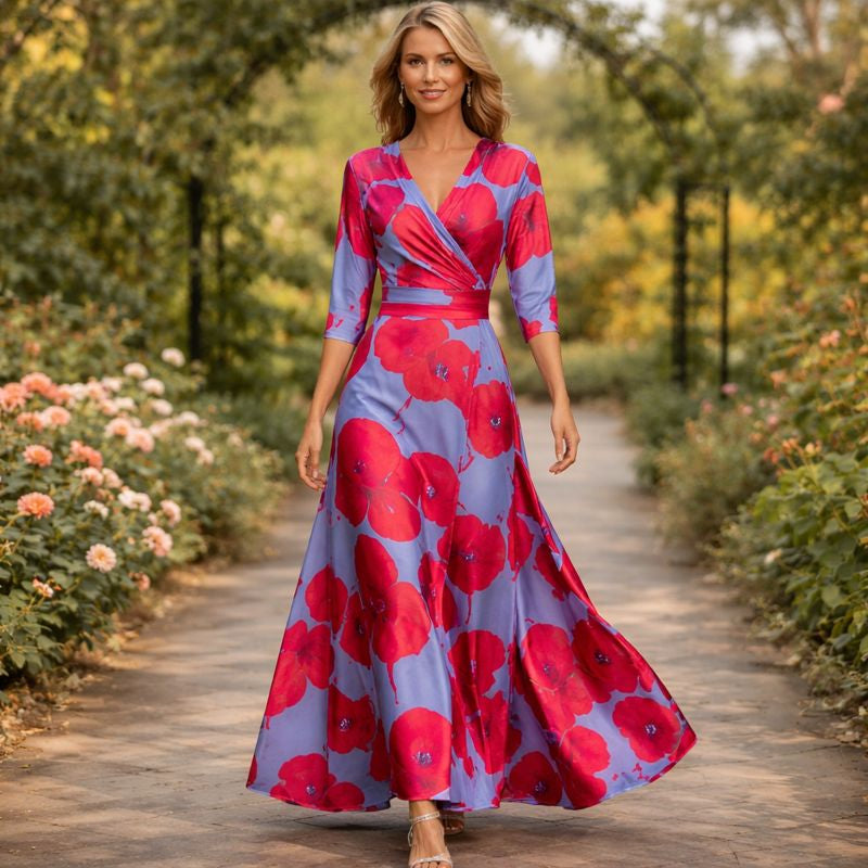 Lillian™ | Robe Maxi Fluide Style Enveloppé