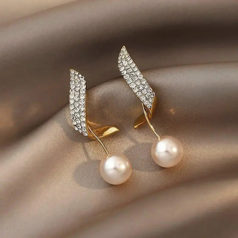 Boucles d'oreilles en perles dorées