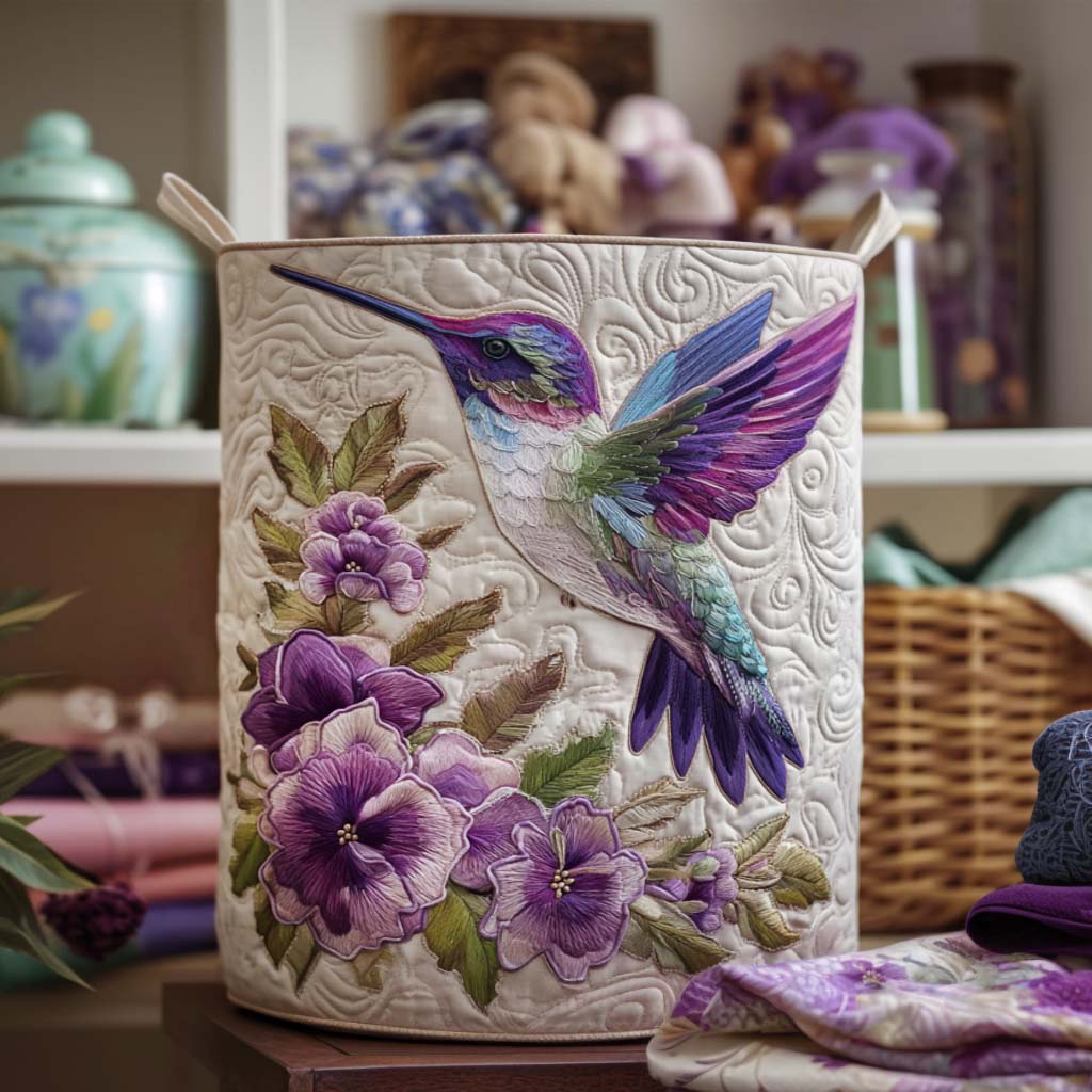 Panier à Linge Colibri en Fleurs