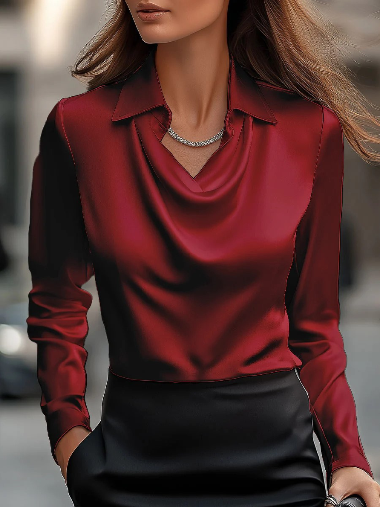 BLOUSE EN SATIN DRAPÉ MELODY