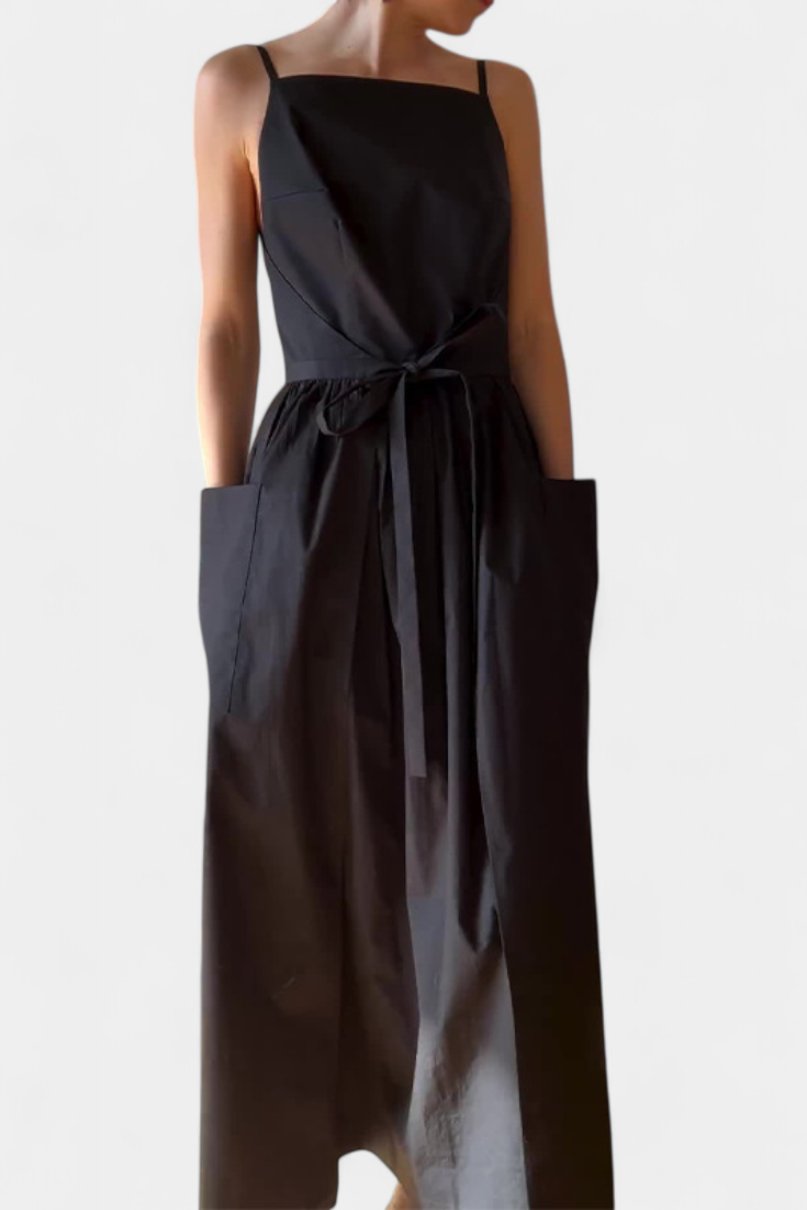 Robe Longue Sans Bretelles Dezi avec Liens Latéraux Ajustables
