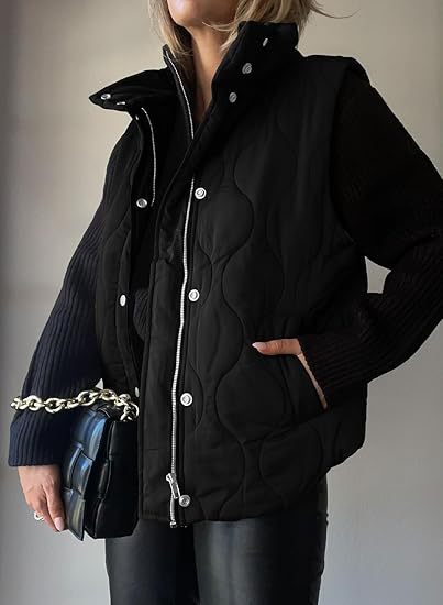 PAMMY™ - Gilet Classique Doudoune Boutonné Zippé avec Col
