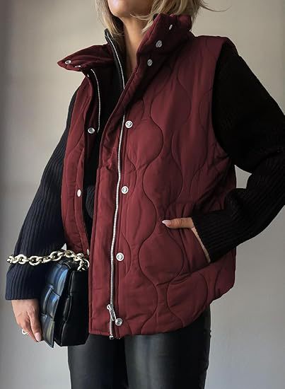 PAMMY™ - Gilet Classique Doudoune Boutonné Zippé avec Col