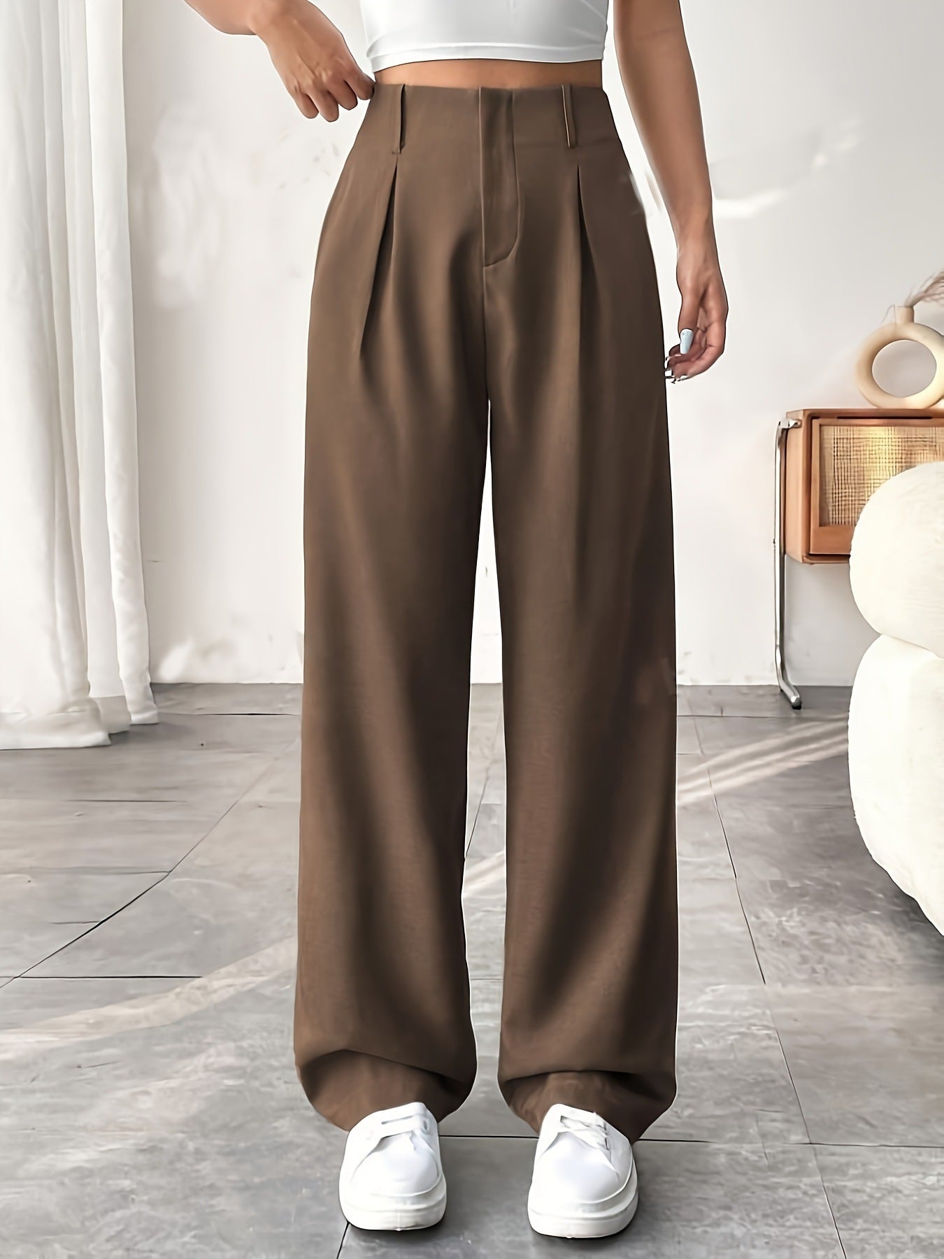 BELISIMA™ – Pantalon de Bureau Élegant à Pattes Larges Plissé