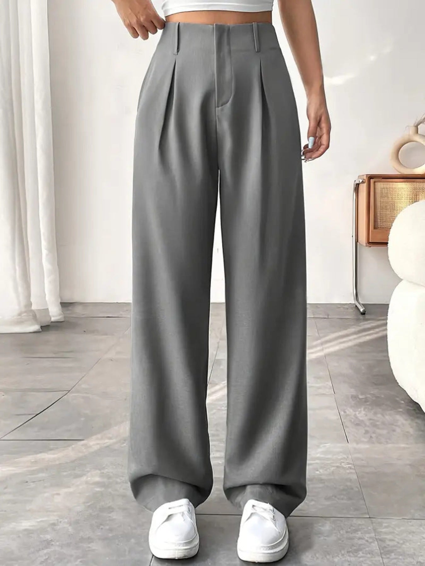 BELISIMA™ – Pantalon de Bureau Élegant à Pattes Larges Plissé
