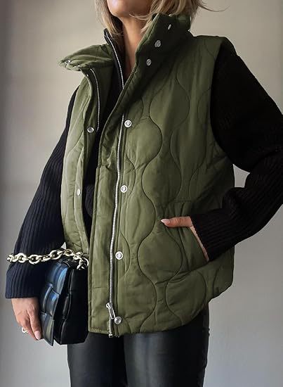 PAMMY™ - Gilet Classique Doudoune Boutonné Zippé avec Col