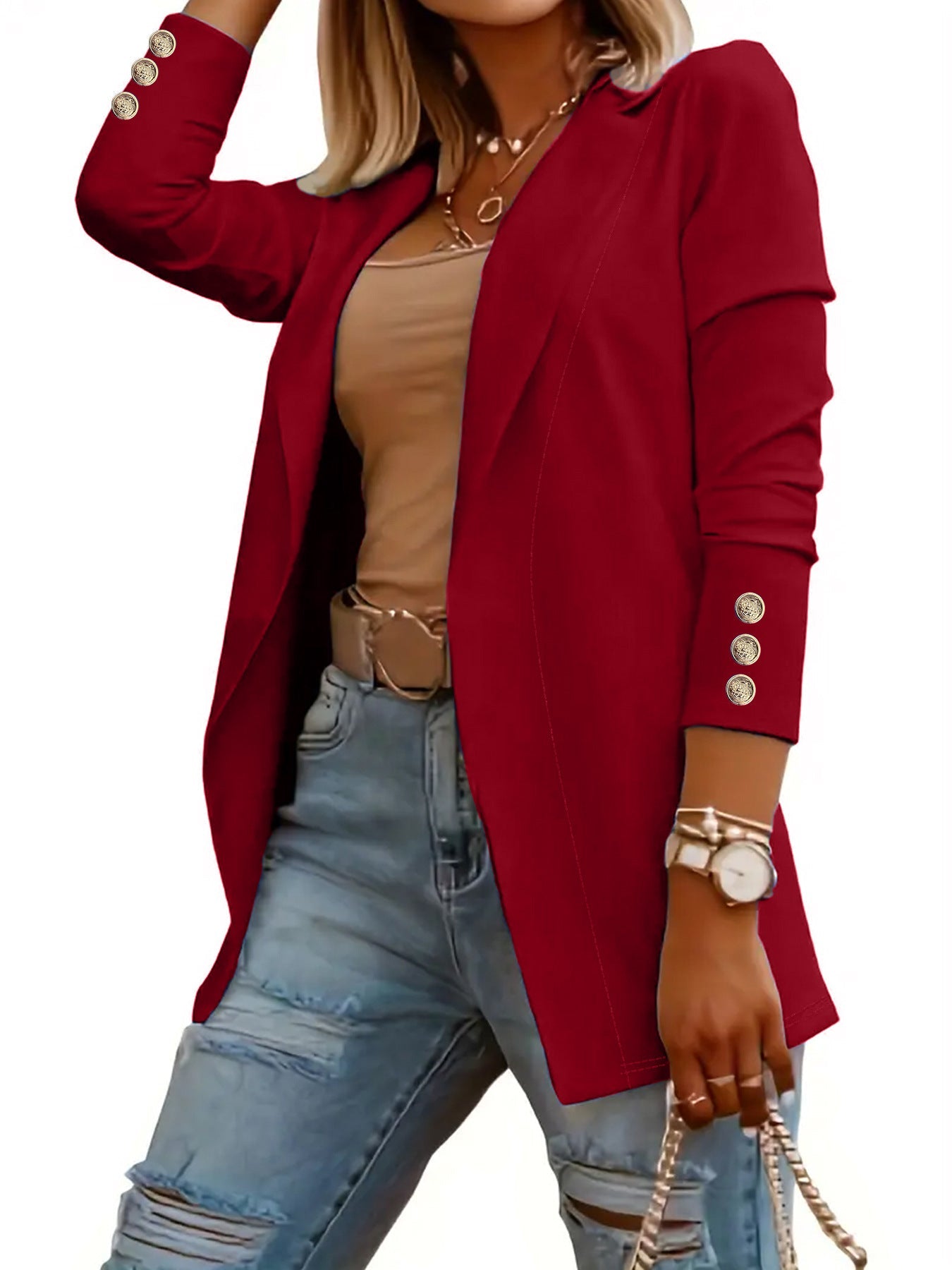 ODIN™ - Blazer décontracté à manches longues et ouverture frontale