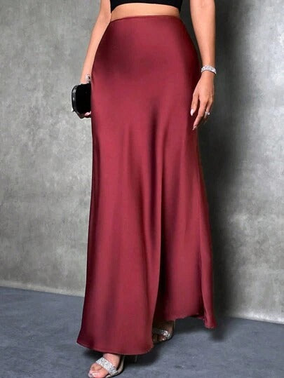 FIONA™ - Jupe Satinée Taille Haute