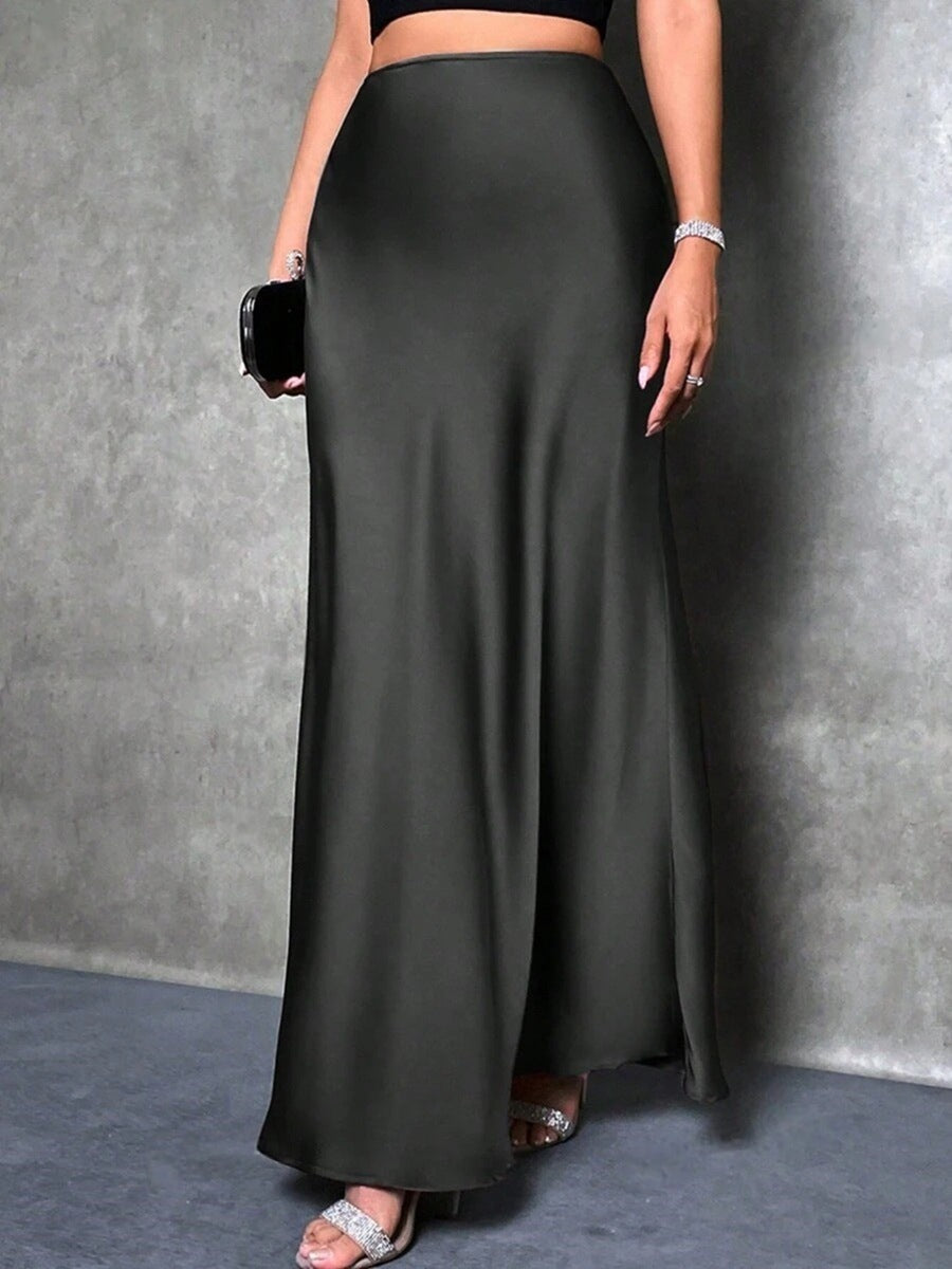 FIONA™ - Jupe Satinée Taille Haute
