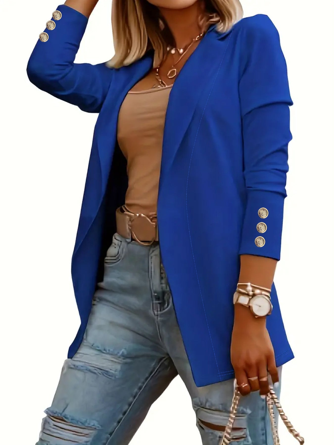 ODIN™ - Blazer décontracté à manches longues et ouverture frontale
