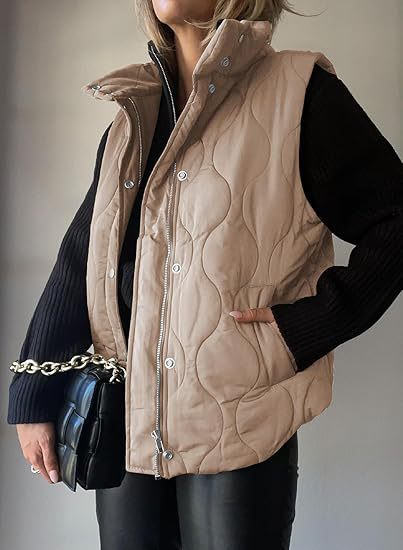 PAMMY™ - Gilet Classique Doudoune Boutonné Zippé avec Col