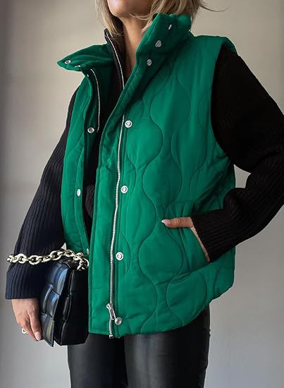 PAMMY™ - Gilet Classique Doudoune Boutonné Zippé avec Col