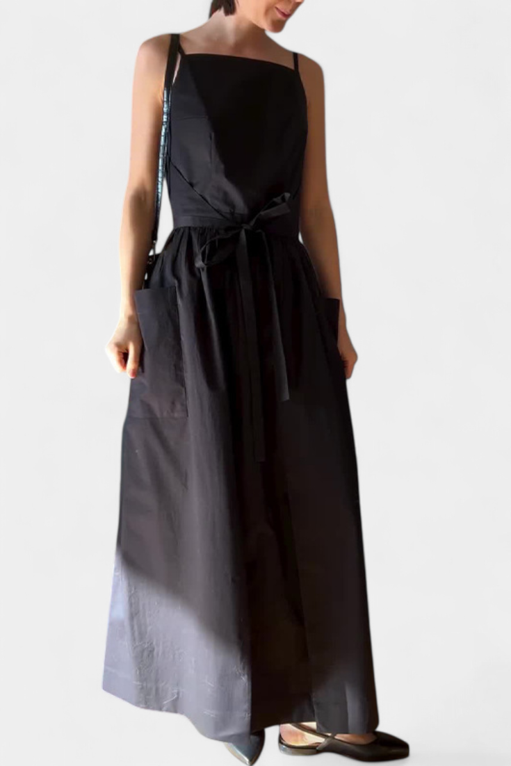 Robe Longue Sans Bretelles Dezi avec Liens Latéraux Ajustables