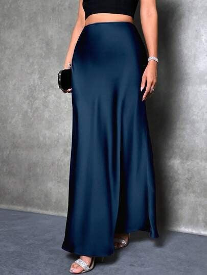 FIONA™ - Jupe Satinée Taille Haute
