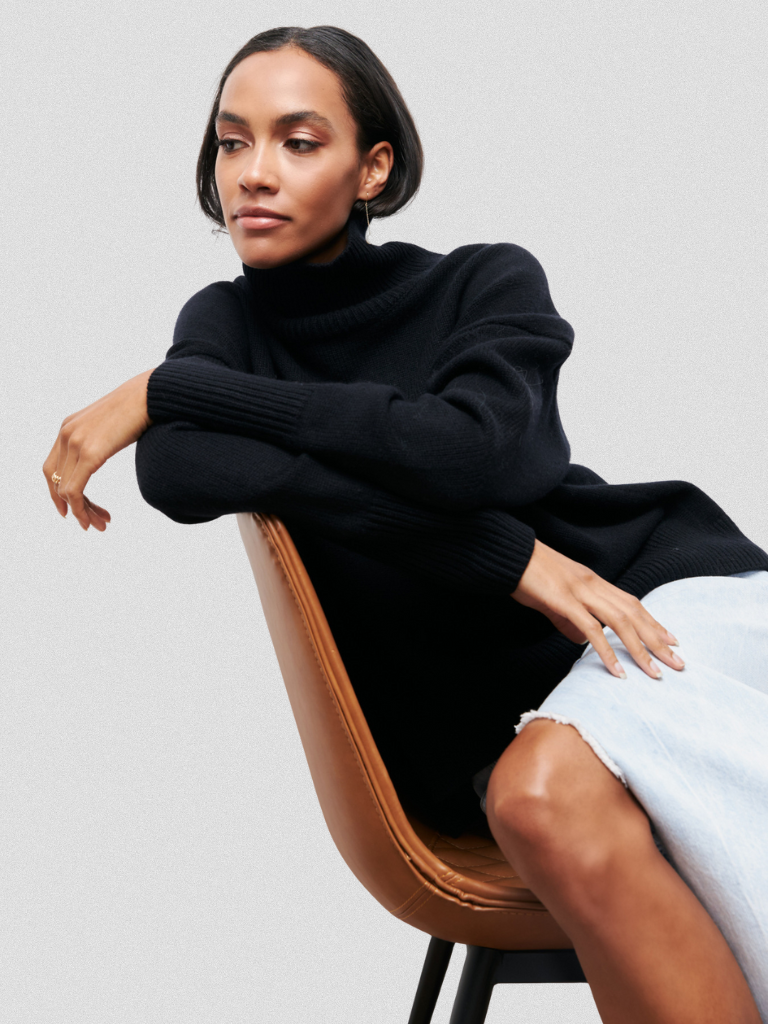 PULL EN MAILLE À COL HAUT ELENA