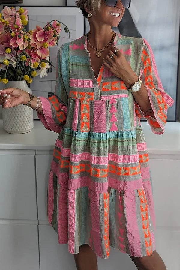 Lucy | Flowing Midi Dress with Patterns