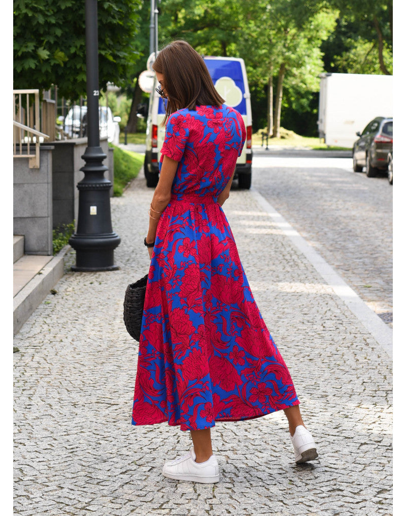 Tzahalit™ | Robe florale élégante à décolleté en V