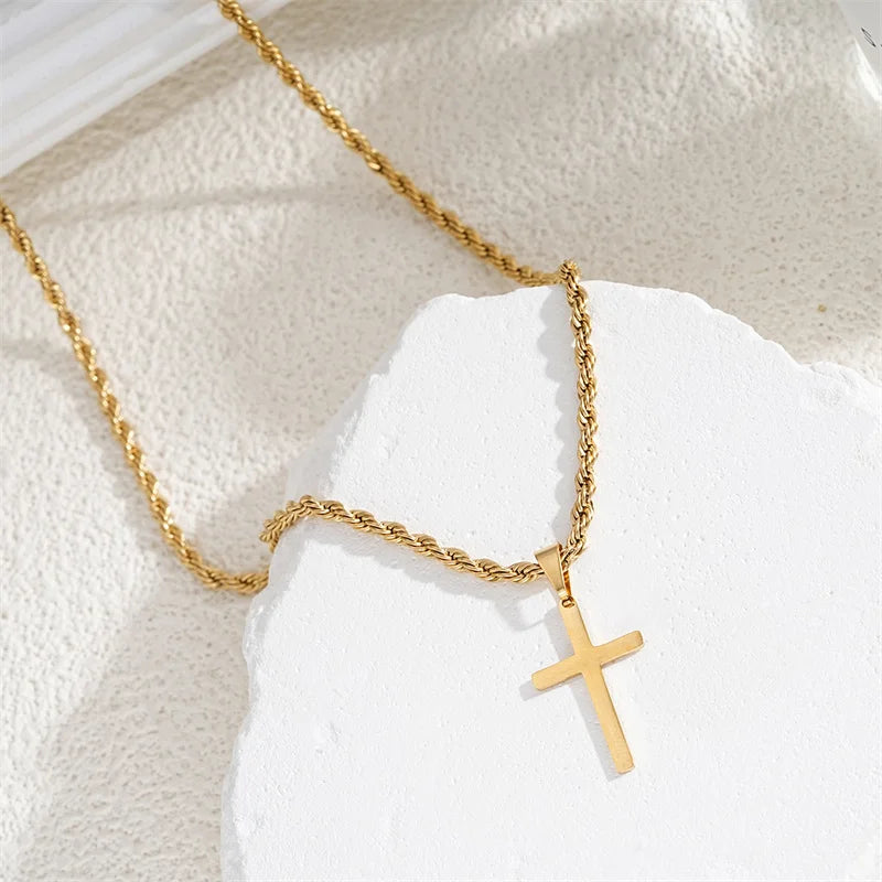 Collier Croix en Or Unisexe