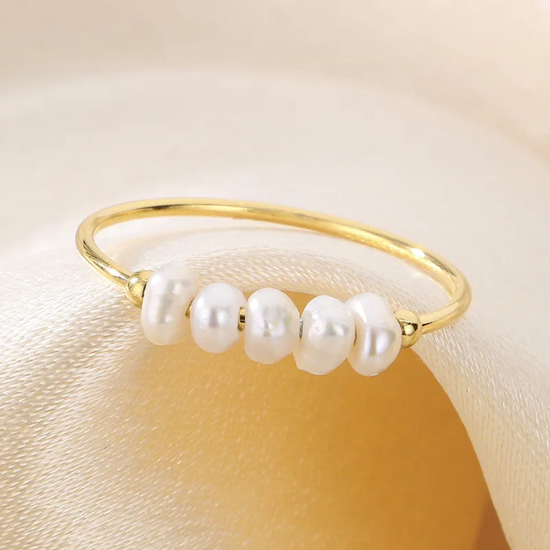 Goldene Perlen Charm Ring