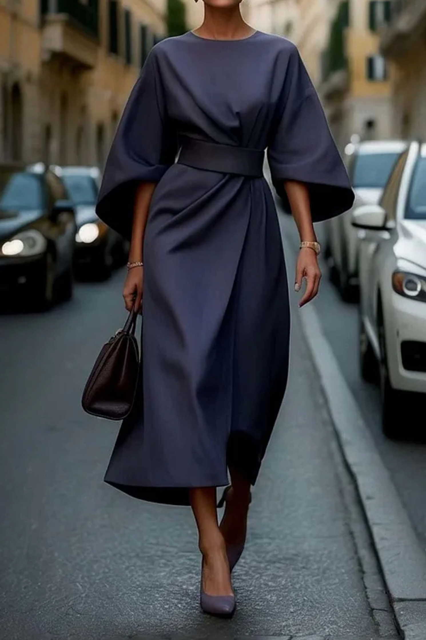 Matzliah™ | Robe élégante à manches lanternes
