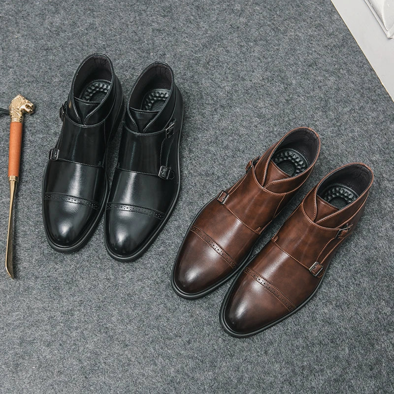 Parker | Bottes en Cuir Synthétique à Double Boucle
