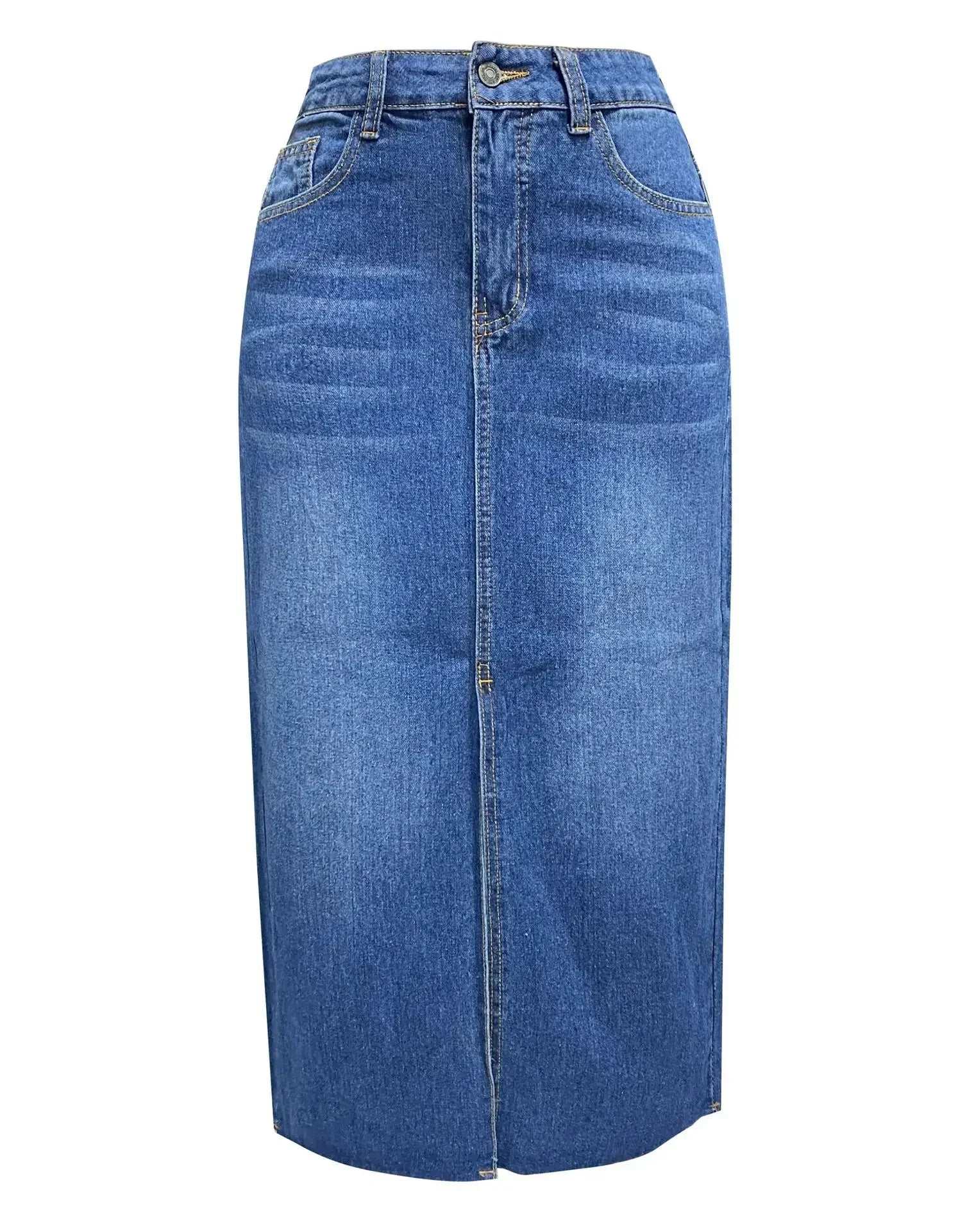 DENISE™ – Jupe en Jean Taille Haute Classique