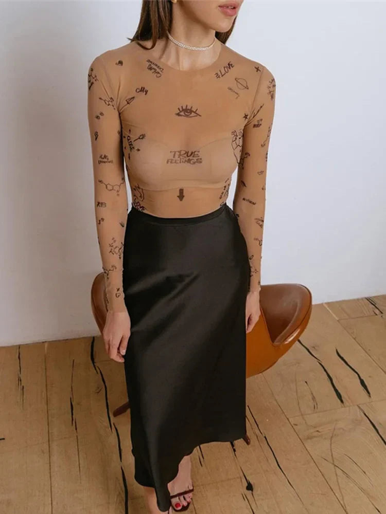 JANELLA™ – Body en Maille Imprimée Moderne