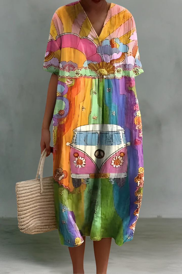 Sofia | Robe Midi en Lin à Col V