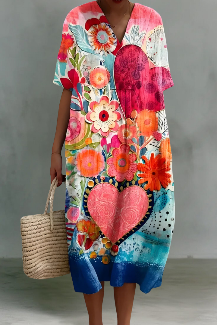 Amy | Robe Midi en Lin à Col V