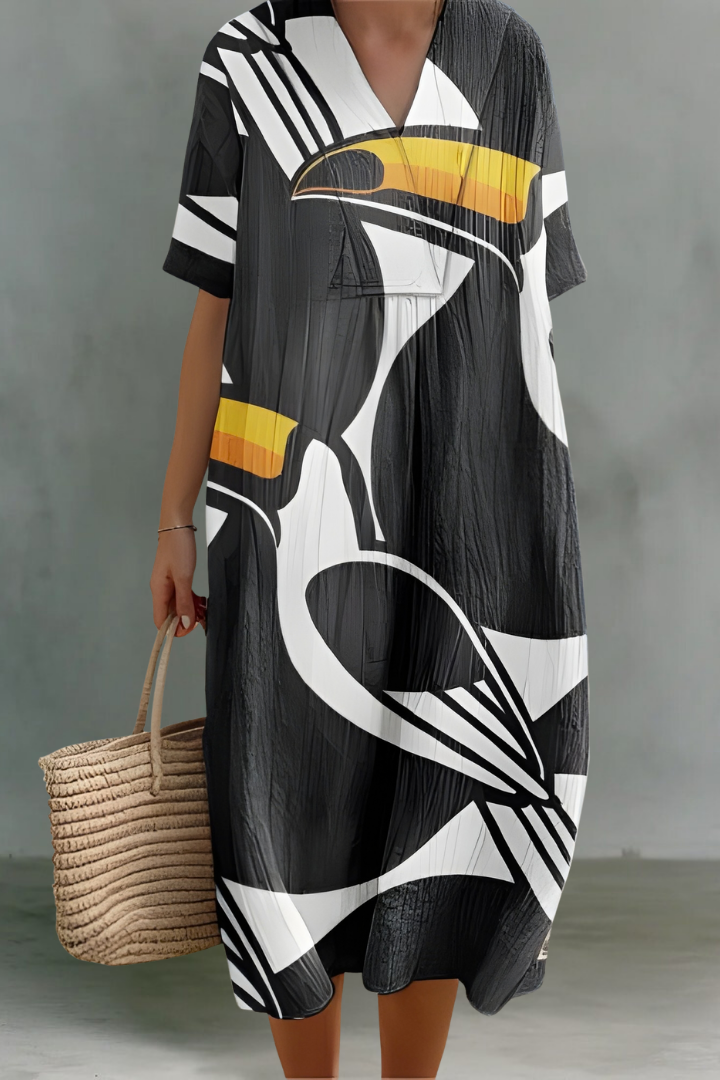 Mira | Robe Midi en Lin à Col V
