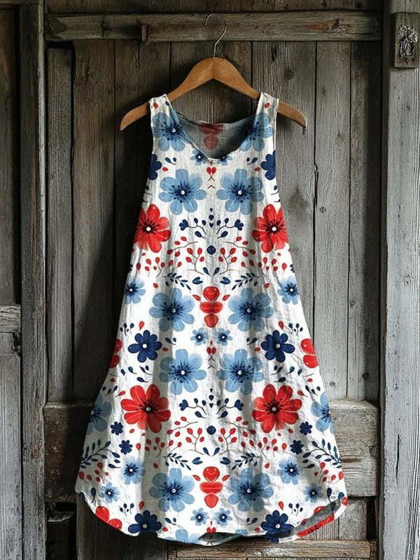 Robe Tank Florale Vintage Lâche