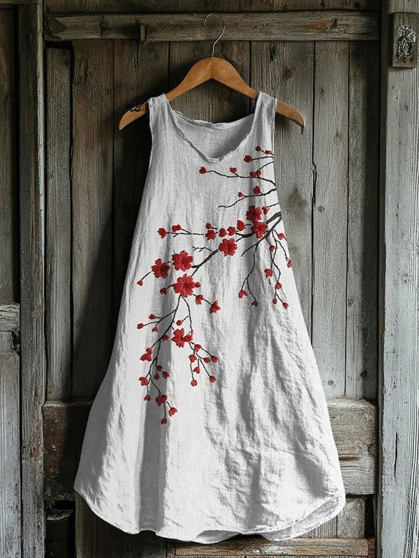 Robe Tank Vintage Fleurs de Cerisier