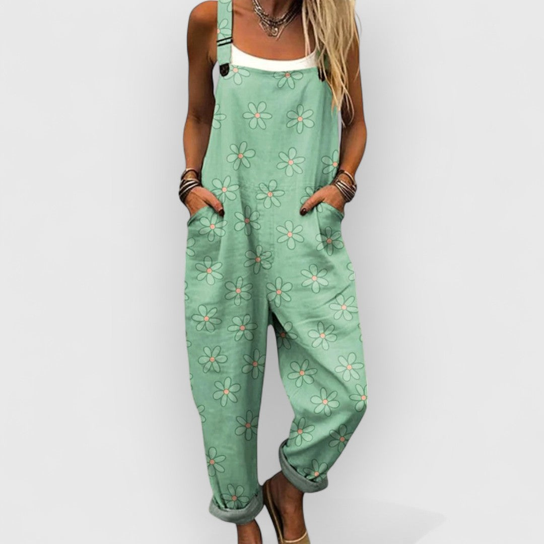Ada | Vintage Floral Jumpsuit in Premium Fabric