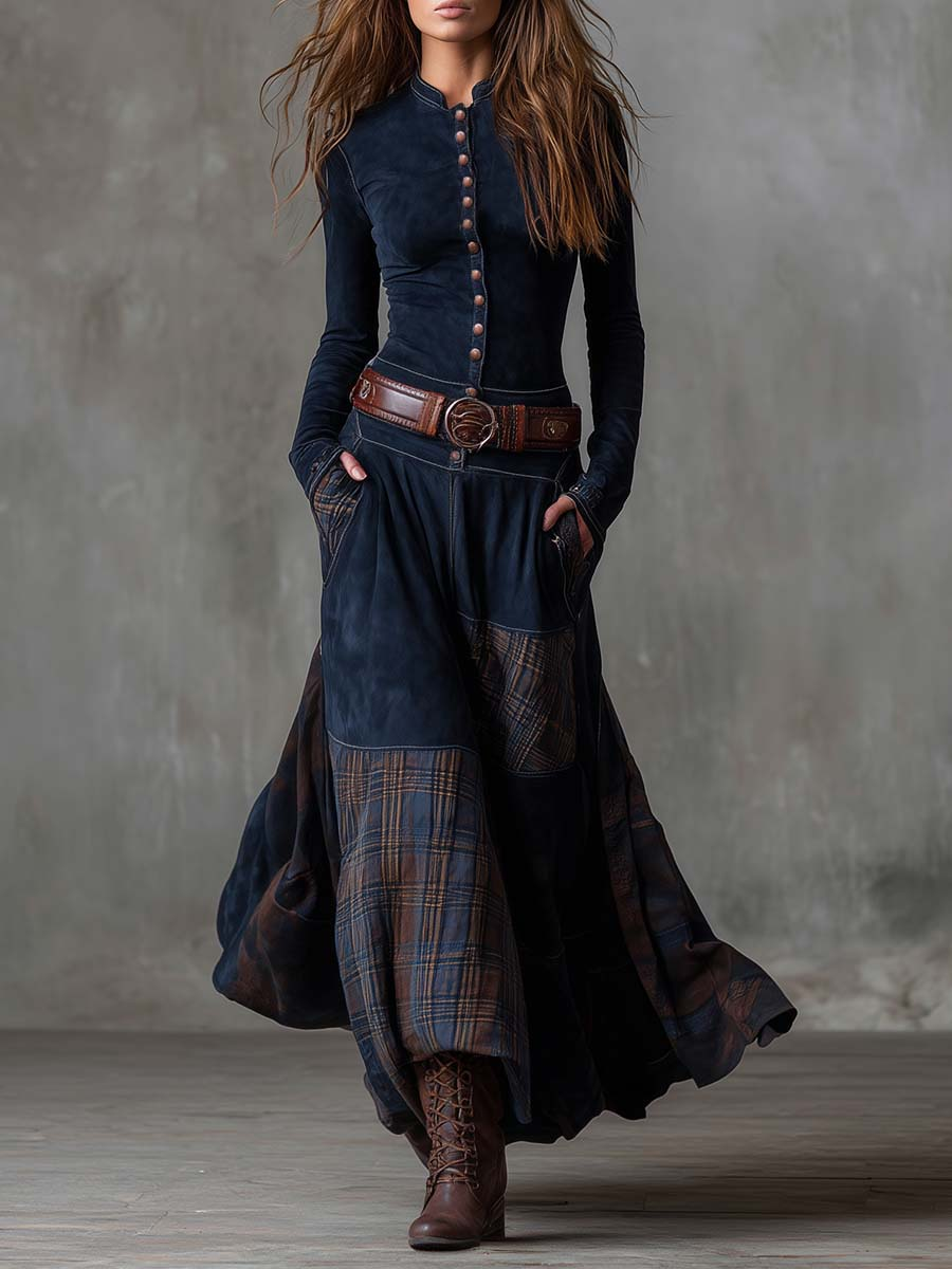 Michelle | Suede Dress with Belt