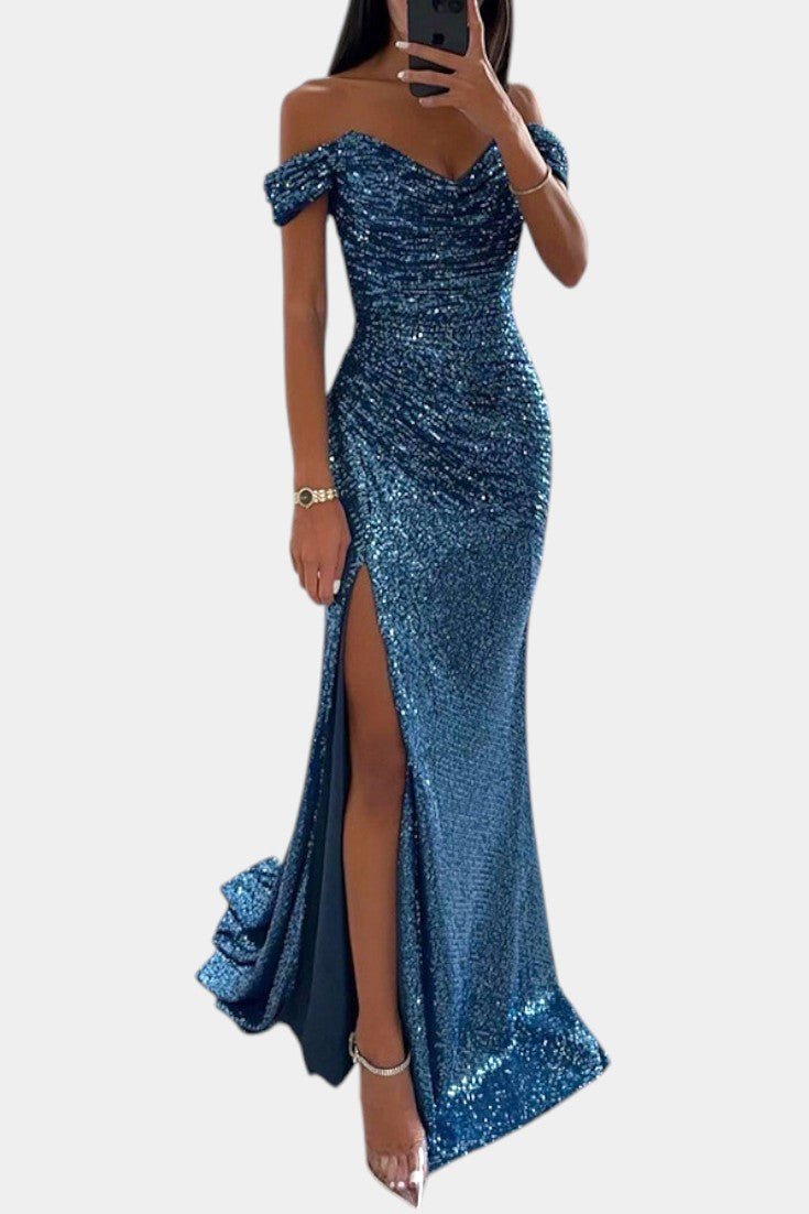 Ariel | Robe de sirène à paillettes décolletée