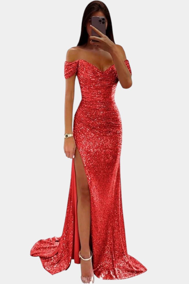 Ariel | Robe de sirène à paillettes décolletée