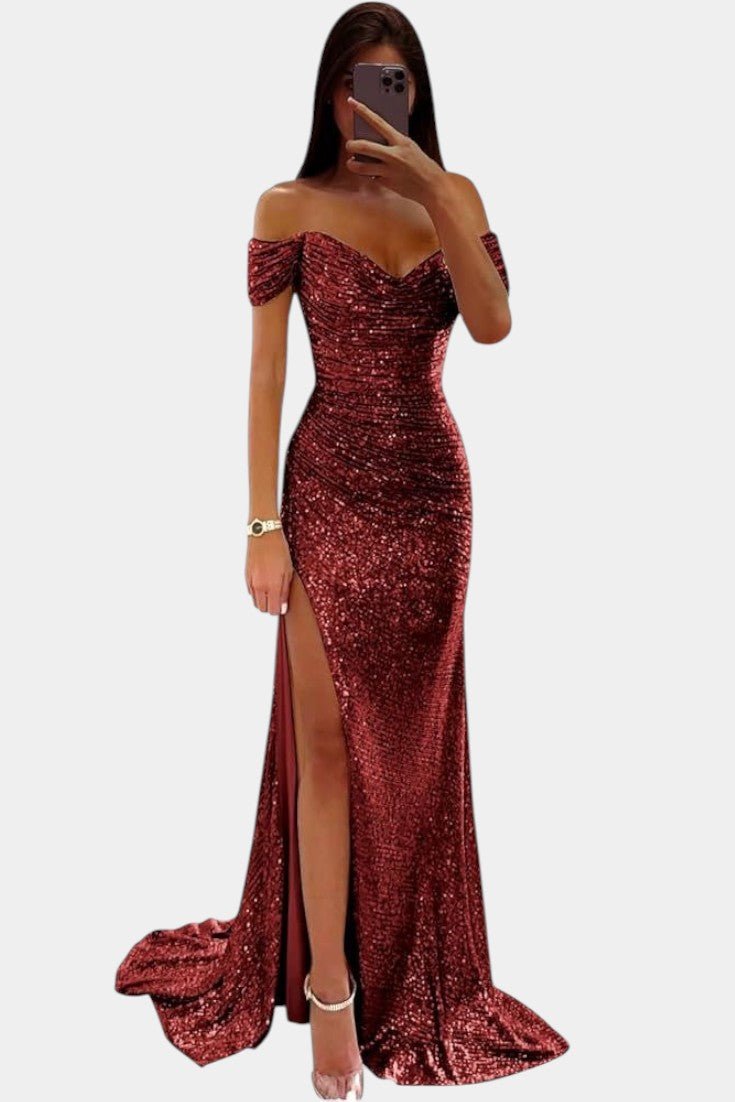 Ariel | Robe de sirène à paillettes décolletée