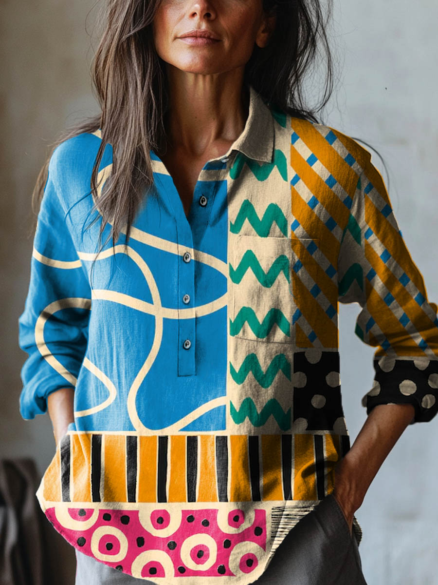 Mira | Chemise Colorée avec Imprimé Géométrique