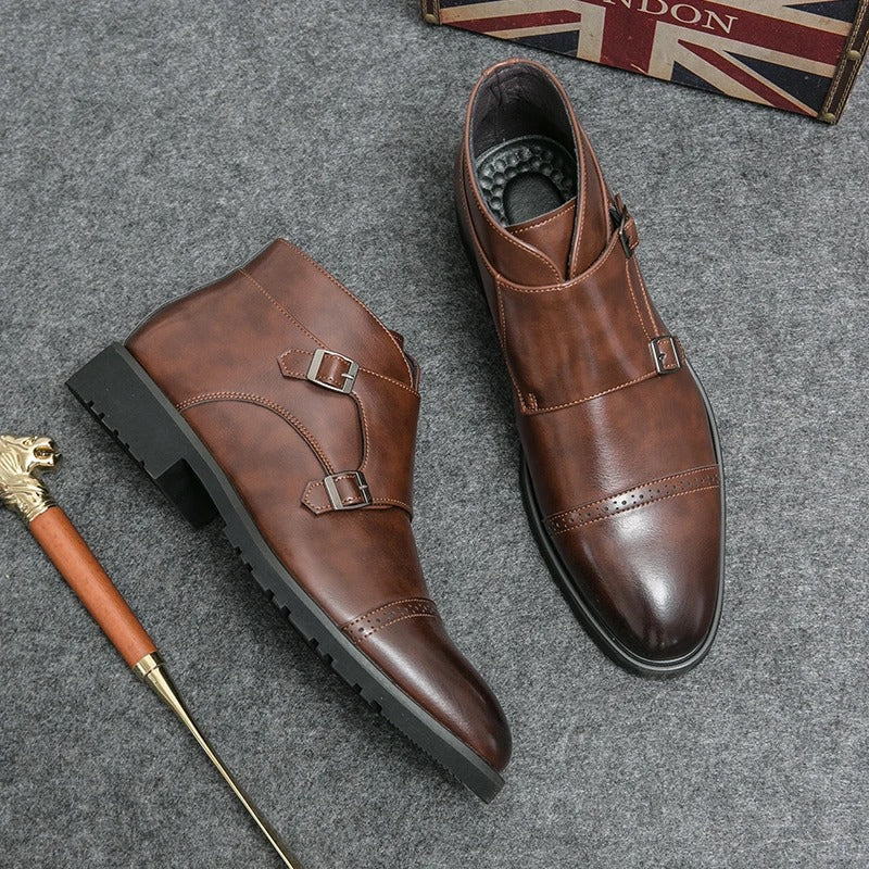 Parker | Bottes en Cuir Synthétique à Double Boucle